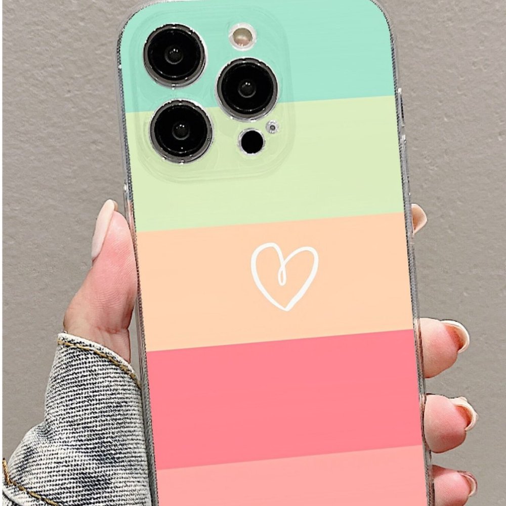 IPhone 14 pro case, A Simple Colorful Anti-Fall Transparent Phone Case 14 pro-